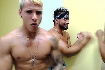 Muscle Webcam Studs Flexing And Playing