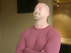 Muscle gay bound with cumshot