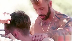 Muscle gay domination with cumshot