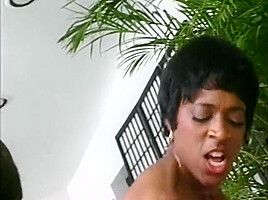 Muscular Black Man Is Getting Erected While Pretty Ebony Gives Head To Him