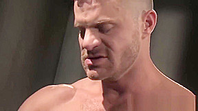 Muscular gay jock gives rim job and finger fucks his friend