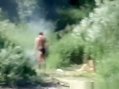 Muscular naturist dude has his cock ridden