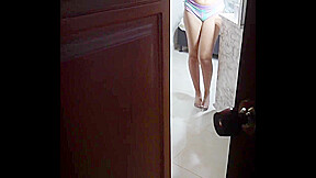 My Neighbor Is Cleaning Her Apartment, I Finish My Cock In Her Tight Vagina