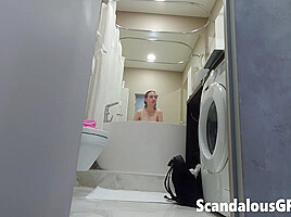 My stepsister would be pissed when she finds out I filmed her taking bath