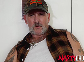 NASTYDADDY Mature Step daddy Dawg Masturbates And Cums Solo