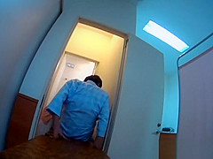 Nasty Asian nurse gets amateur stand fucking
