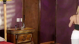 Nasty blonde babe stepdaughter seduced a naive stepdad