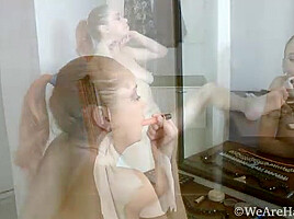 Natali masturbates in front of her mirror - WeAreHairy