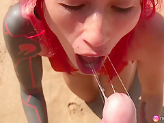 Naughty Beach Weekend - Neko Jinger Giving Head On Public Beach Trailer