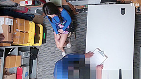 Naughty shoplifter Taylor May tastes security officers jizz