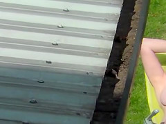 Neighbour naked sunbathing