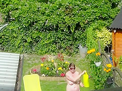 Neighbour naked sunbathing