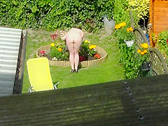 Neighbour naked sunbathing