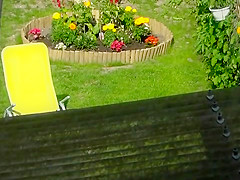 Neighbour naked sunbathing