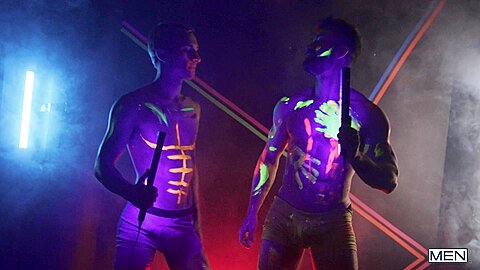 Neon Dreams Cum True Scene Poster on men with Theo Brady, Olivier Robert