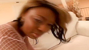 Nice black hussy receiving a cumshot