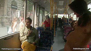 Niki Sweet And Zenza Raggi In Handcuffed Euro Humped In Public Bus
