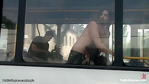 Niki Sweet And Zenza Raggi In Handcuffed Euro Humped In Public Bus