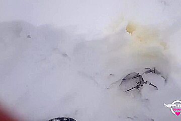 Nippleringlover Horny Milf Pissing Outdoors In Snow Flashing Pierced Pussy And Huge Pierced Nipples