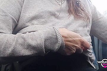 Nippleringlover Horny Milf Pissing Outdoors In Snow Flashing Pierced Pussy And Huge Pierced Nipples