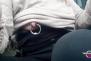 Nippleringlover Horny Milf Pissing Outdoors In Snow Flashing Pierced Pussy And Huge Pierced Nipples