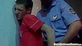 Nubile twink dominated and fucked by uniformed policeman