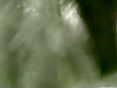 Nude blonde peeped in tanning saloon