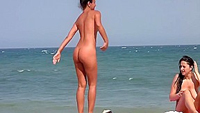 Nudist friens at the beach