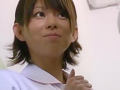Nurse in hospital toilet