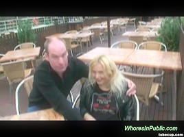 Nymph rides boner on park bench