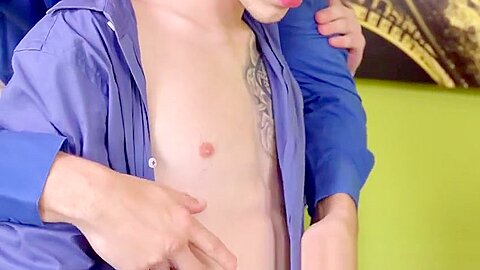 Office gay bareback sex with young tattooed jocks