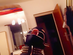 POV Assfuck orgasm with dental gag birthday celebration slave slut