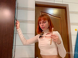 POV Spit and Toilet Slavery Pissing With Redhead Mistress Kira - PissVids