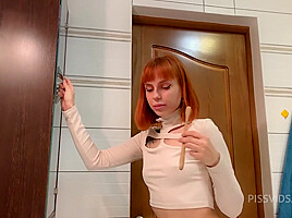 POV Spit and Toilet Slavery Pissing With Redhead Mistress Kira - PissVids
