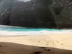 PUBLIC ANAL & Pussy Fuck on the Beach with people around HD