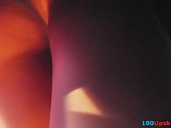 Palatable upskirt butt in hose