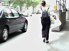 Pants have slid between the candid babes butt cheeks 07zi