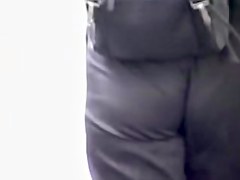 Pants have slid between the candid babes butt cheeks 07zi