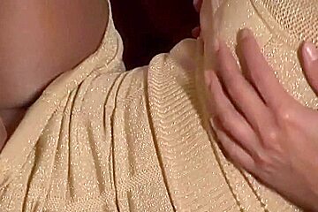 Pantyhose milf gold dress