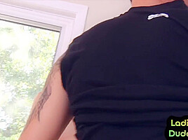 Pegging femdoms fuck sissy in group strapon pegging