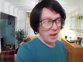 Petite blonde fucked by nerd