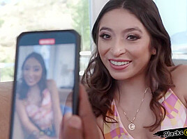 Petite latina tipping black delivery guy interracial blowjob