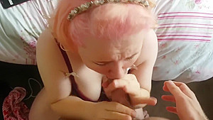 Pink Haired Goth Girlfriend Chokes Till Makeup Runs