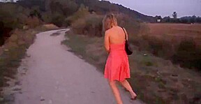 Pissed Girl Walking and Falling Over Showing Her White Panti