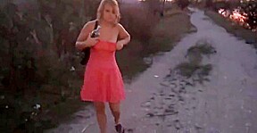 Pissed Girl Walking and Falling Over Showing Her White Panti