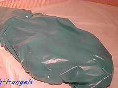 Plastic Mummification Gasmaked Girl ( Safe Bdsm !!!)