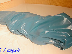 Plastic Mummification Gasmaked Girl ( Safe Bdsm !!!)