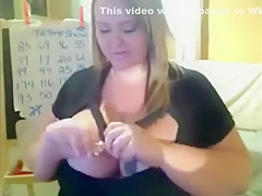 Plus size blonde plays with the big tits - burstpussy(dot)co