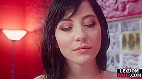 Predicament bondage dyke whipped and assfucked by lezdom