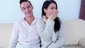 Pretty Wife Nicole Black Rests in Cuckolds Lap While Getting Boned